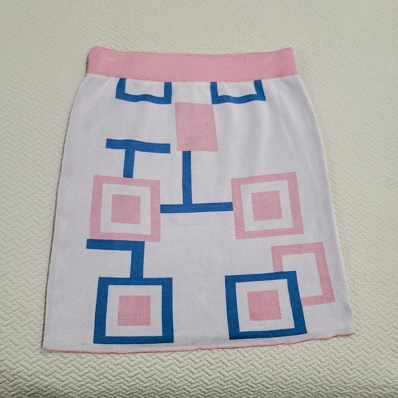 NEW Princess Polly Pink Blue Knit Pull on Skirt Size S / M - Picture 5 of 12
